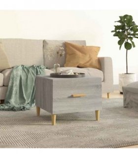 vidaXL Coffee Table Grey Sonoma 50x50x40 cm Engineered Wood