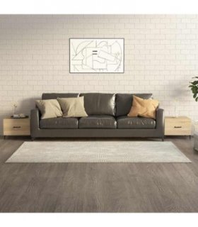vidaXL Coffee Table with Metal Legs 2 pcs Sonoma Oak 50x50x40 cm