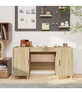 vidaXL Desk Sonoma Oak 140x50x75 cm Engineered Wood