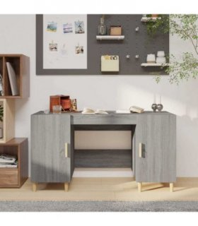 vidaXL Desk Grey Sonoma 140x50x75 cm Engineered Wood