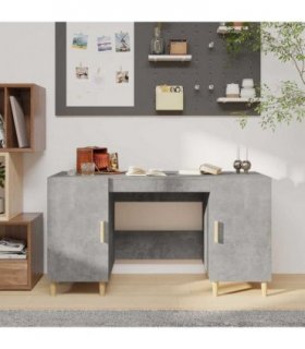 vidaXL Desk Concrete Grey 140x50x75 cm Engineered Wood