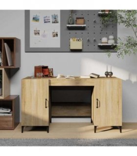 vidaXL Desk Sonoma Oak 140x50x75 cm Engineered Wood — V0672031809