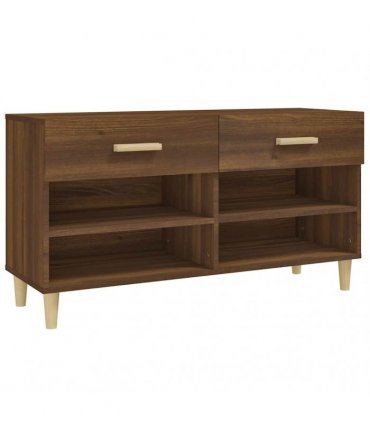 vidaXL Shoe Cabinet Brown Oak 102x35x55 cm Engineered Wood