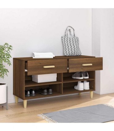 vidaXL Shoe Cabinet Brown Oak 102x35x55 cm Engineered Wood