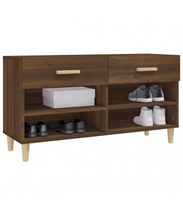 vidaXL Shoe Cabinet Brown Oak 102x35x55 cm Engineered Wood