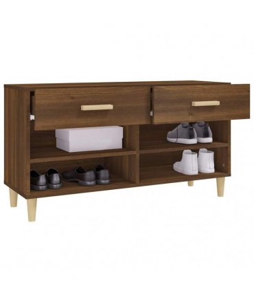 vidaXL Shoe Cabinet Brown Oak 102x35x55 cm Engineered Wood