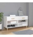 vidaXL Shoe Cabinet High Gloss White 102x35x55 cm Engineered Wood