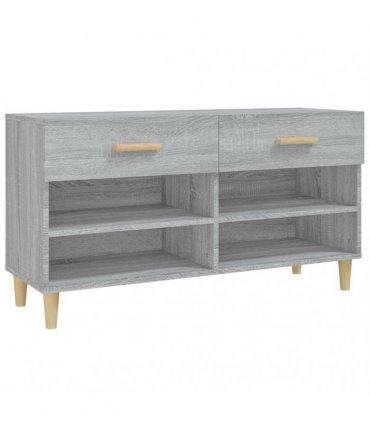 vidaXL Shoe Cabinet Grey Sonoma 102x35x55 cm Engineered Wood