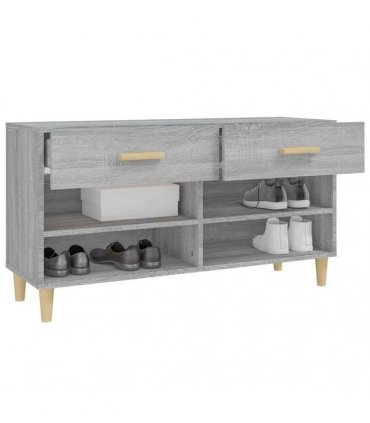 vidaXL Shoe Cabinet Grey Sonoma 102x35x55 cm Engineered Wood