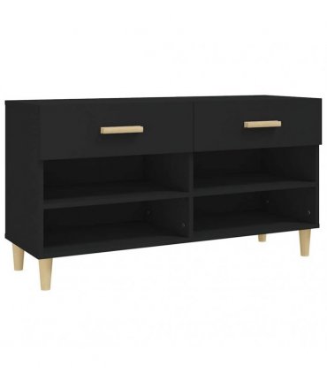 vidaXL Shoe Cabinet Black 102x35x55 cm Engineered Wood