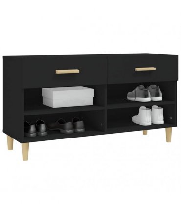 vidaXL Shoe Cabinet Black 102x35x55 cm Engineered Wood