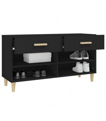 vidaXL Shoe Cabinet Black 102x35x55 cm Engineered Wood