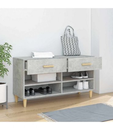 vidaXL Shoe Cabinet Concrete Grey 102x35x55 cm Engineered Wood
