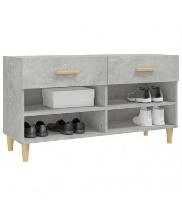 vidaXL Shoe Cabinet Concrete Grey 102x35x55 cm Engineered Wood