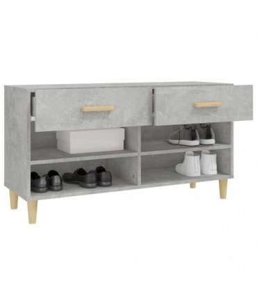 vidaXL Shoe Cabinet Concrete Grey 102x35x55 cm Engineered Wood