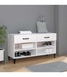 vidaXL Shoe Cabinet White 102x35x55 cm Engineered Wood