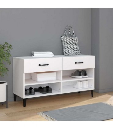 vidaXL Shoe Cabinet White 102x35x55 cm Engineered Wood