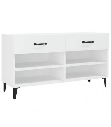 vidaXL Shoe Cabinet White 102x35x55 cm Engineered Wood