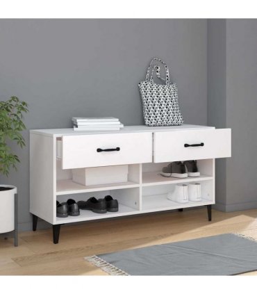 vidaXL Shoe Cabinet White 102x35x55 cm Engineered Wood