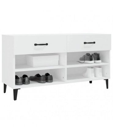 vidaXL Shoe Cabinet White 102x35x55 cm Engineered Wood