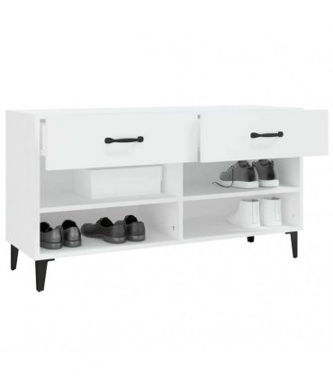 vidaXL Shoe Cabinet White 102x35x55 cm Engineered Wood