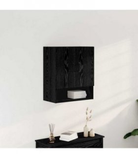vidaXL Wall Cabinet Black Oak 60 x 30 x 70 cm Engineered Wood