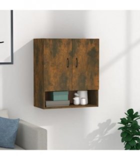 vidaXL Wall Cabinet Smoked Oak 60x31x70 cm Engineered Wood