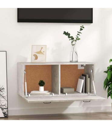 vidaXL Wall Cabinet Concrete Grey 80x36.5x35 cm Engineered Wood