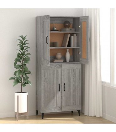 vidaXL Sideboard Grey Sonoma 69.5x34x90 cm Engineered Wood — V0672031939