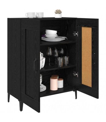 vidaXL Sideboard Black Oak 69.5 x 34 x 90 cm Engineered Wood — V0672031940