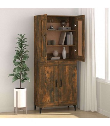 vidaXL Sideboard Smoked Oak 69.5x34x90 cm Engineered Wood — V0672031947
