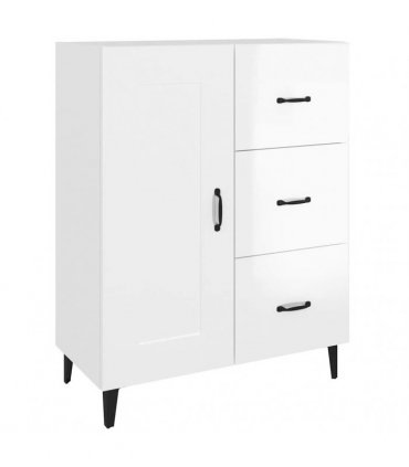 vidaXL Sideboard High Gloss White 69.5x34x90 cm Engineered Wood — V0672031954