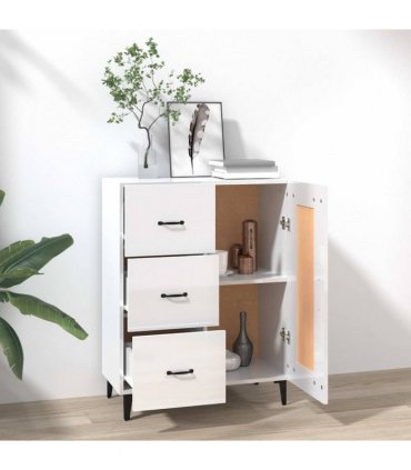 vidaXL Sideboard High Gloss White 69.5x34x90 cm Engineered Wood — V0672031954