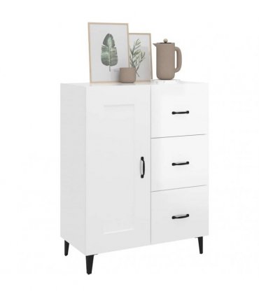 vidaXL Sideboard High Gloss White 69.5x34x90 cm Engineered Wood — V0672031954