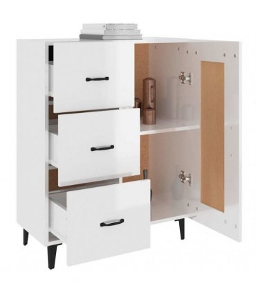 vidaXL Sideboard High Gloss White 69.5x34x90 cm Engineered Wood — V0672031954