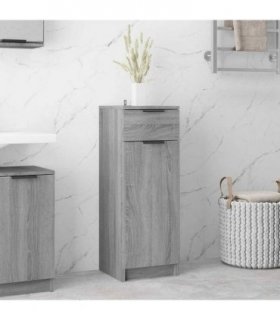 vidaXL Bathroom Cabinet Grey Sonoma 32x34x90 cm Engineered Wood