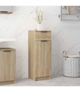 vidaXL Bathroom Cabinet Sonoma Oak 32x33.5x90 cm Engineered Wood