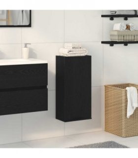 vidaXL Wall-mounted Cabinet Black Oak 32x20x67 cm Engineered Wood