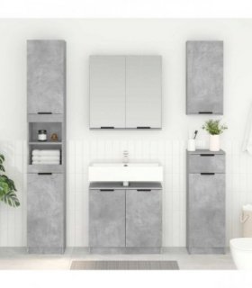 vidaXL Bathroom Cabinet with Storage Concrete Grey 64.5 x 33.5 x 59 cm