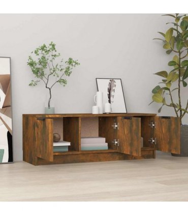 vidaXL TV Cabinet Smoked Oak 102x35x36.5 cm Engineered Wood — V0672032063
