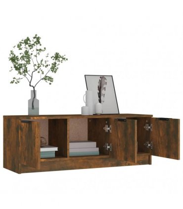 vidaXL TV Cabinet Smoked Oak 102x35x36.5 cm Engineered Wood — V0672032063
