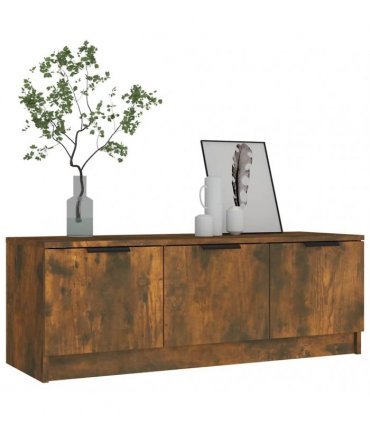 vidaXL TV Cabinet Smoked Oak 102x35x36.5 cm Engineered Wood — V0672032063