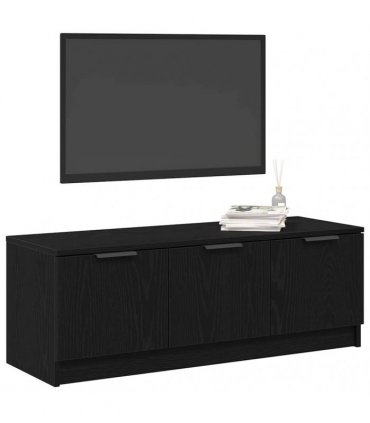 vidaXL TV Cabinet Black Oak 102 x 35 x 36.5 cm Engineered Wood