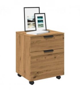 vidaXL Mobile File Cabinet with Wheels Artisan Oak 45x38x54 cm Engineered Wood