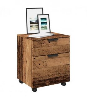 vidaXL Mobile File Cabinet with Wheels Old Wood 45x38x54 cm Engineered Wood