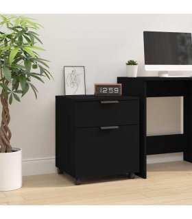 vidaXL File Cabinet | Black | Engineered wood | 45x38x54 cm | File Cabinet