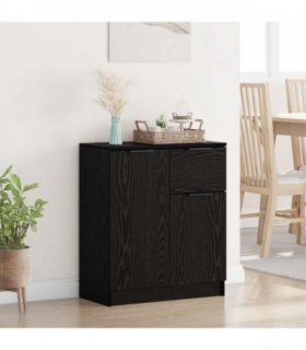 vidaXL Sideboard with Drawer Black Oak 60 x 30 x 70 cm Engineered Wood — V0672032086