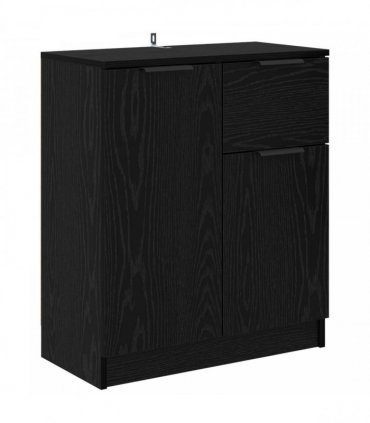 vidaXL Sideboard with Drawer Black Oak 60 x 30 x 70 cm Engineered Wood — V0672032086