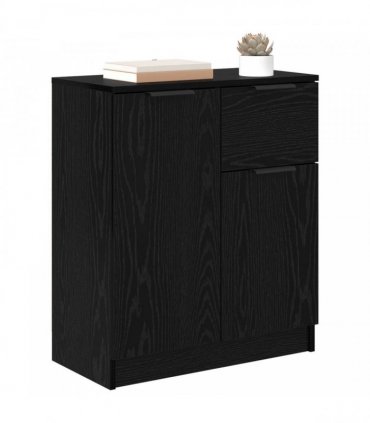 vidaXL Sideboard with Drawer Black Oak 60 x 30 x 70 cm Engineered Wood — V0672032086