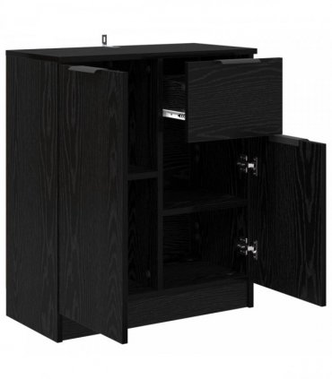 vidaXL Sideboard with Drawer Black Oak 60 x 30 x 70 cm Engineered Wood — V0672032086